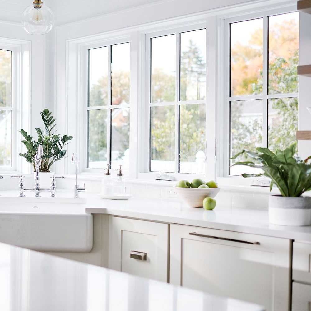 Bright home interior featuring premium replacement windows