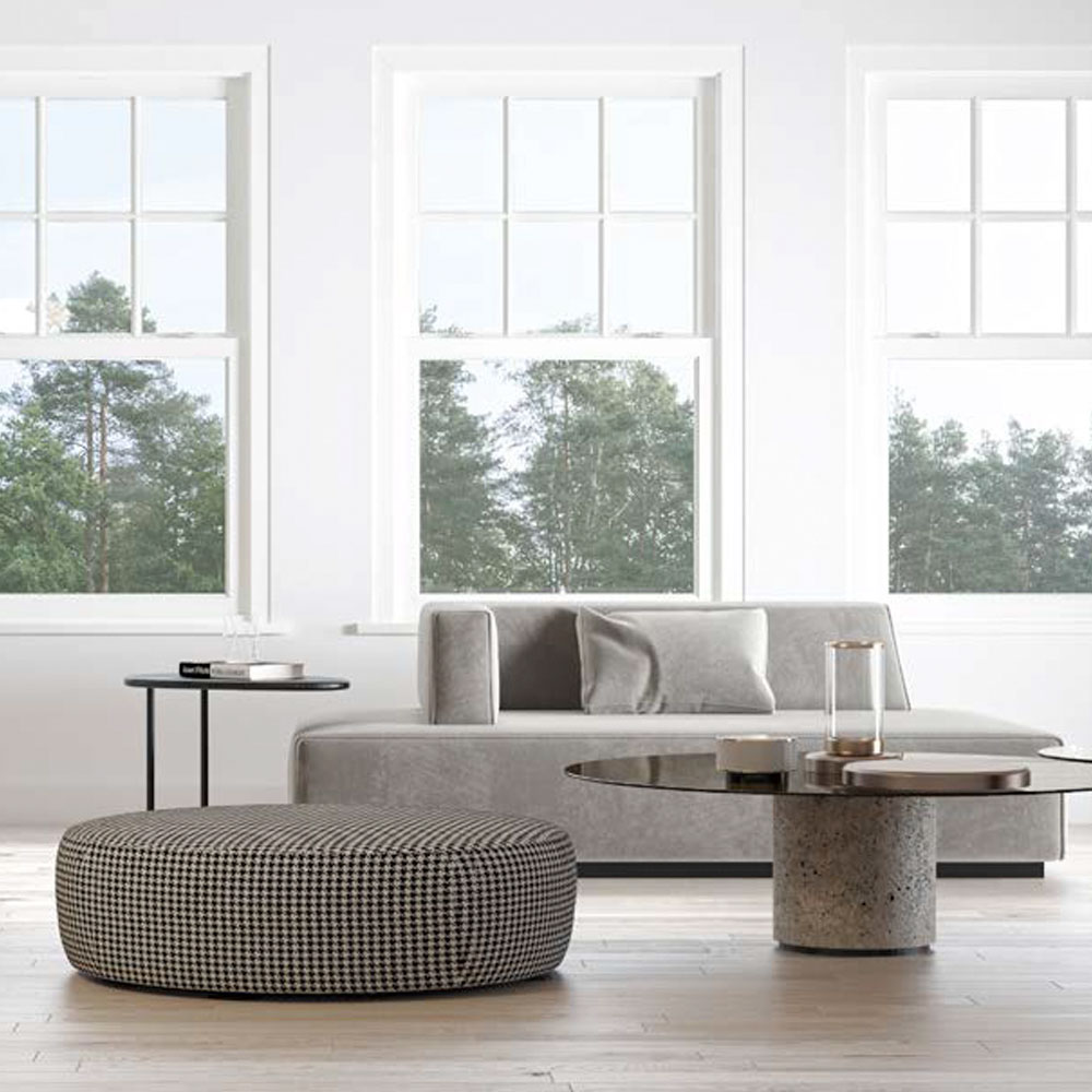 Close-up detail of Edison Series window frame and glass