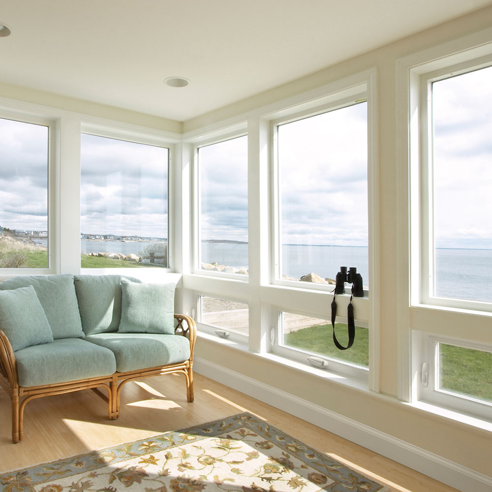 Home interior featuring Vinylmax Prestige casement and awning windows